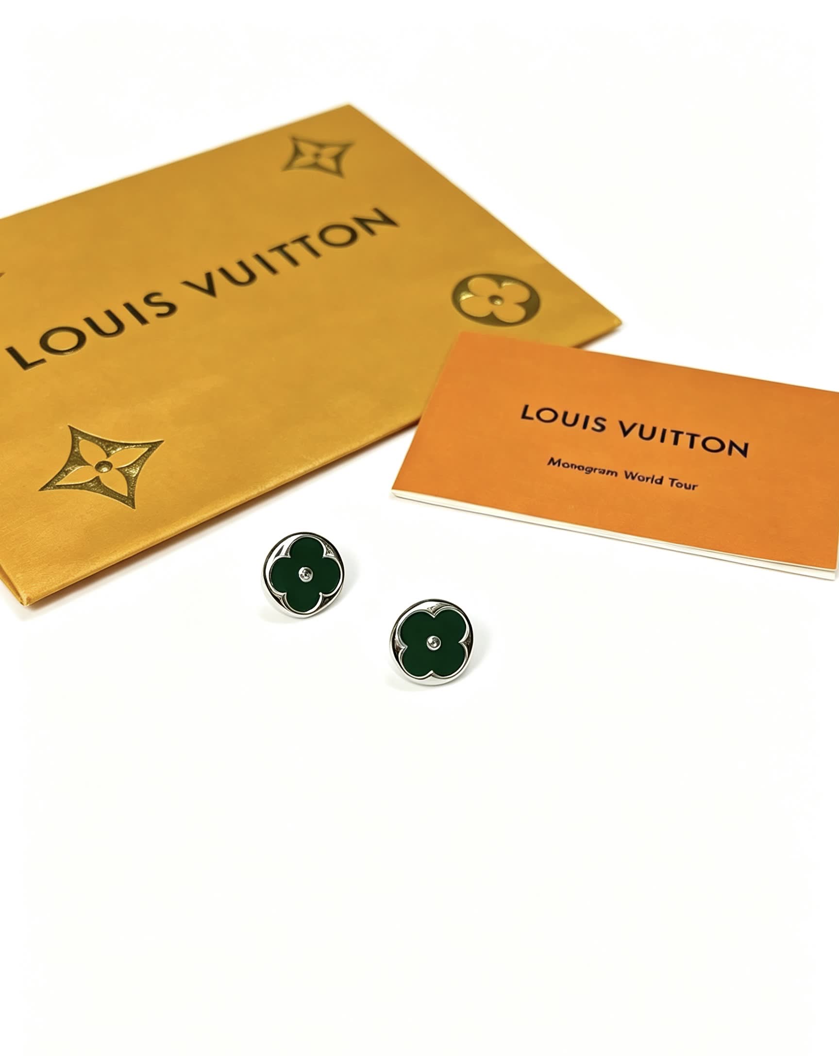 Louis Vuitton Green Flower Earrings